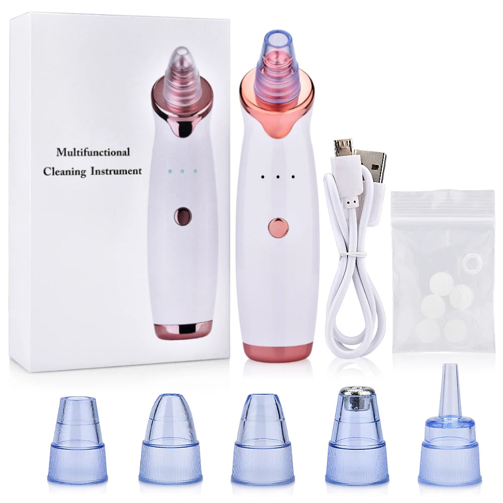USB Rechargeable Blackhead Remover Vacuum Suction Pore Cleaner Extractor Acne Comedone Whitehead Pimple Removal Spot Cleaner
